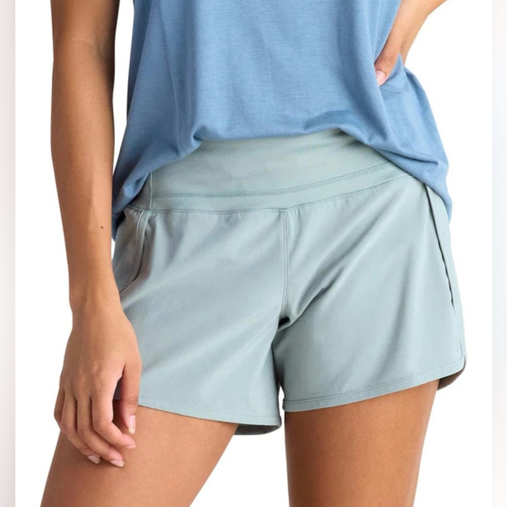 Free Fly Apparel Women's Light Blue Athletic Shorts